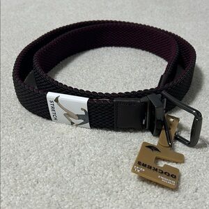 Dockers Men's Stretch Belt - Black and Burgundy